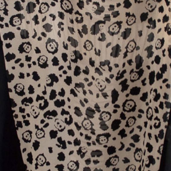 Asymmetrical goth leopard skull y2k shirt - Picture 3 of 3
